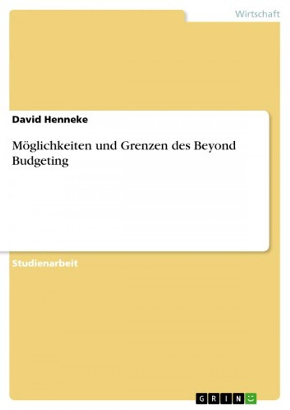 Big bigCover of Möglichkeiten und Grenzen des Beyond Budgeting