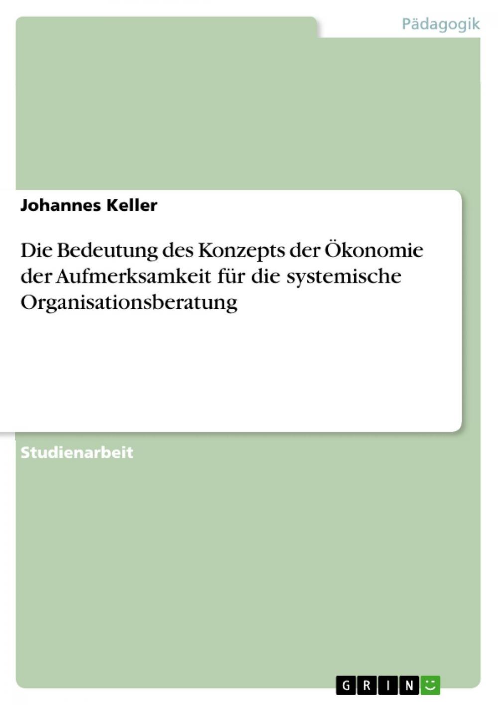 Big bigCover of Die Bedeutung des Konzepts der Ökonomie der Aufmerksamkeit für die systemische Organisationsberatung