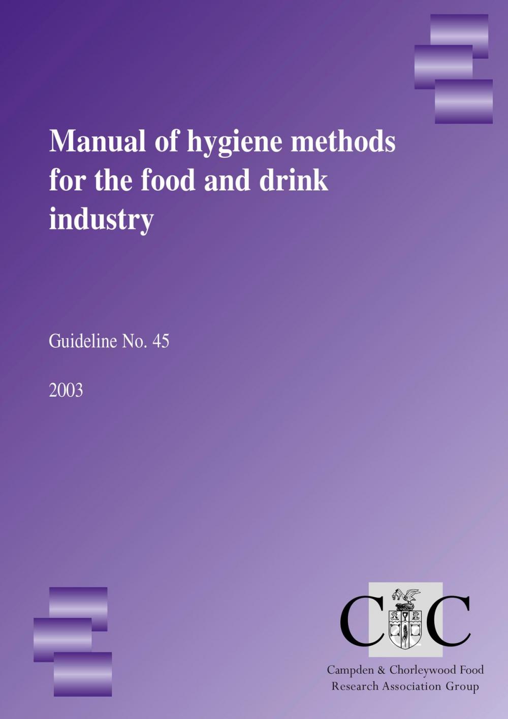 Big bigCover of Manual of food hygiene methods