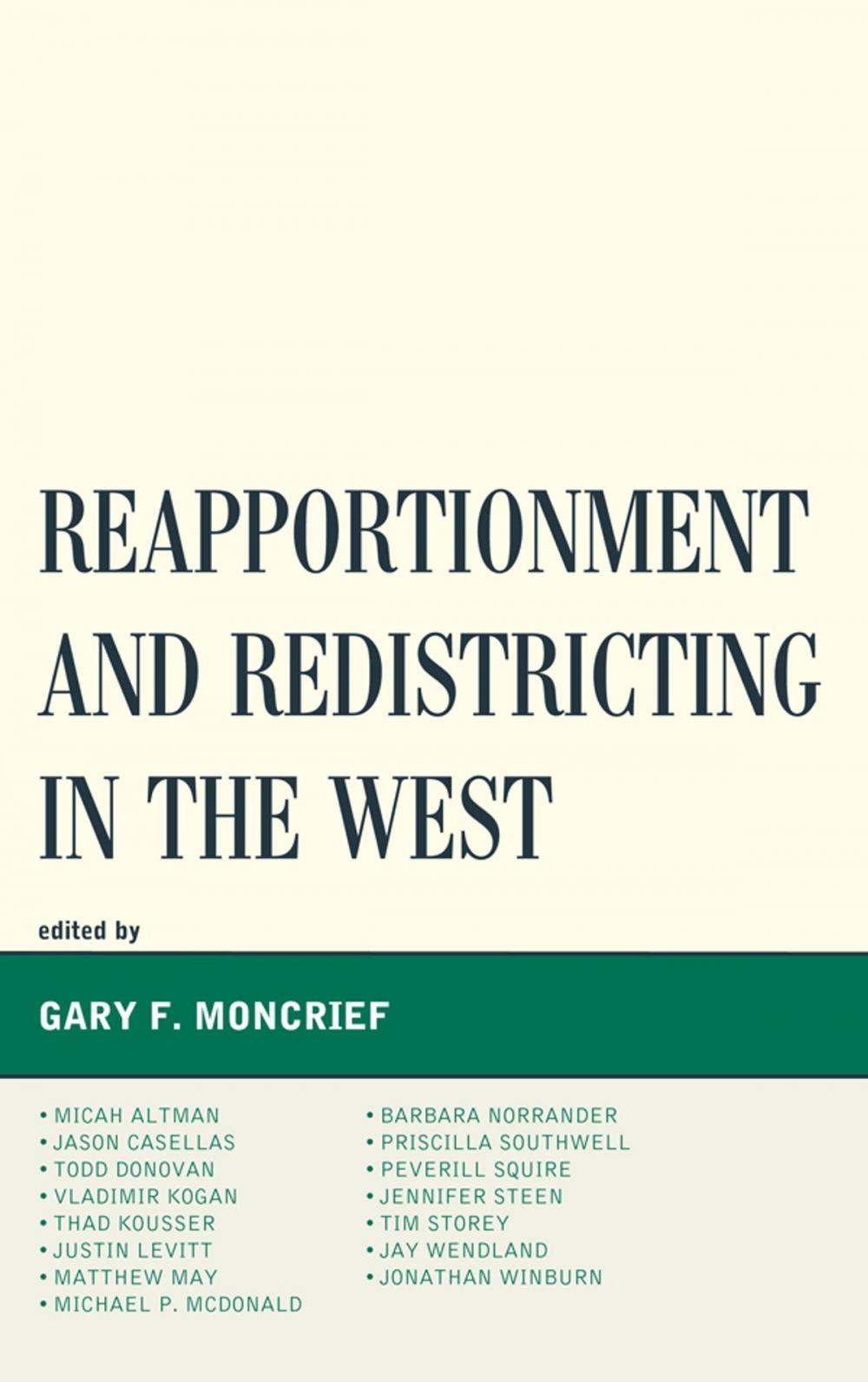 Big bigCover of Reapportionment and Redistricting in the West