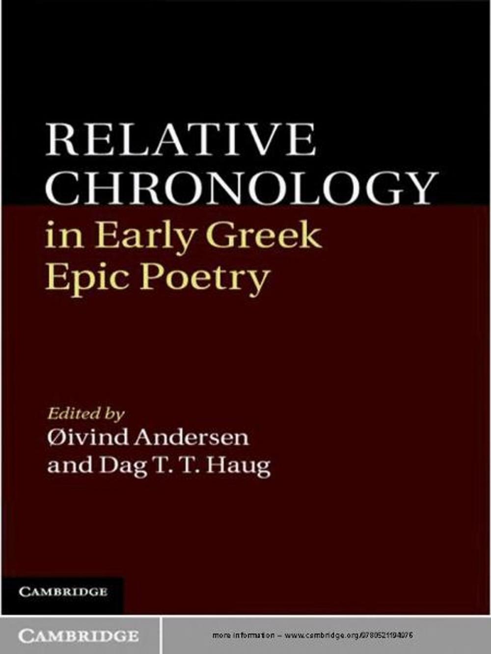 Big bigCover of Relative Chronology in Early Greek Epic Poetry