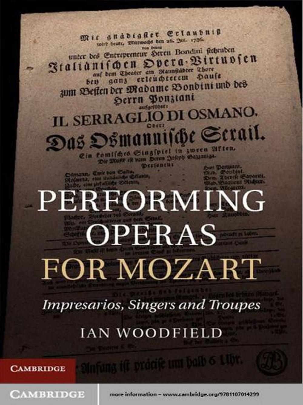 Big bigCover of Performing Operas for Mozart