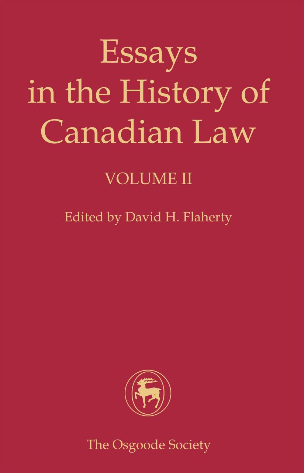 Big bigCover of Essays in the History of Canadian Law