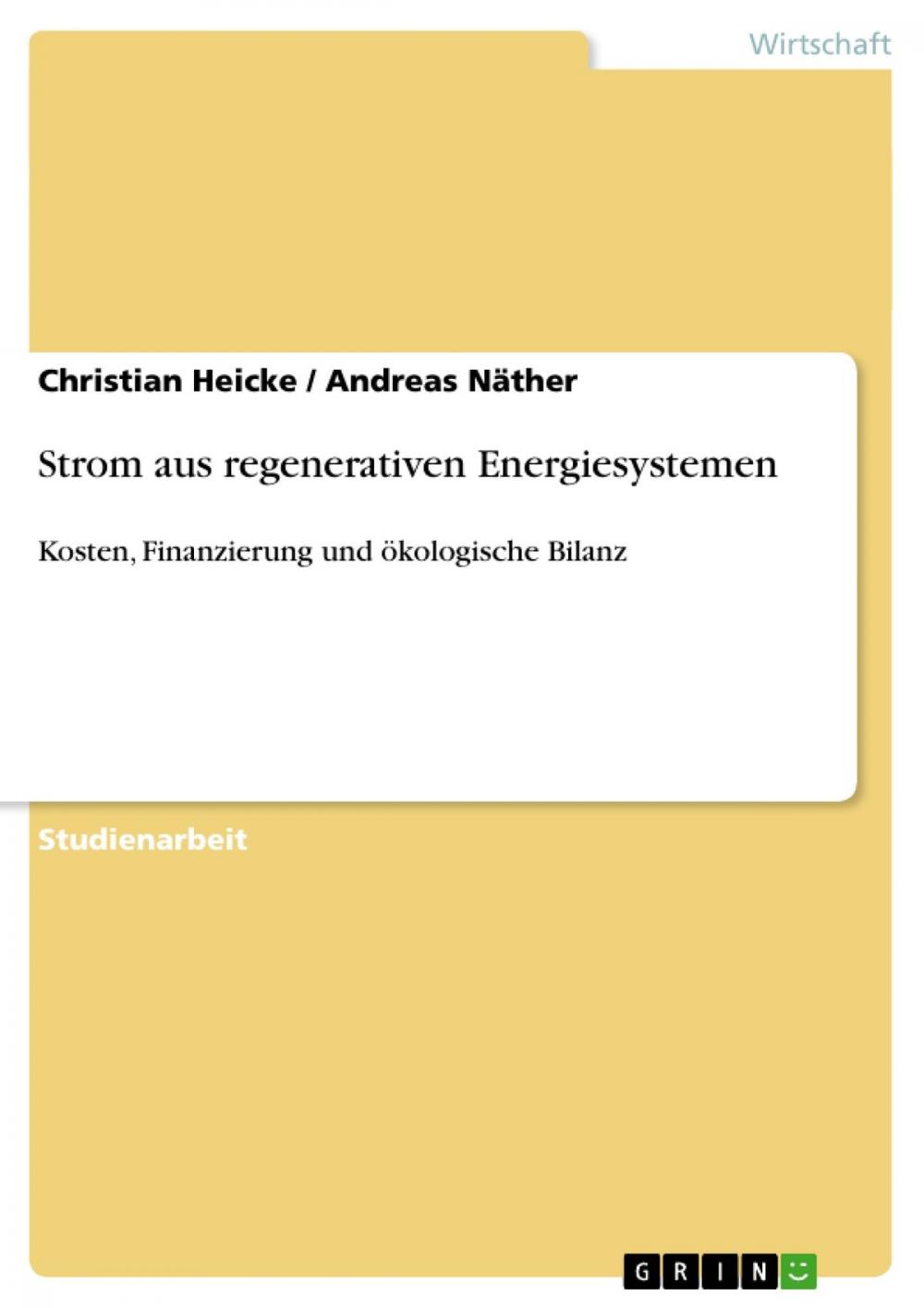 Big bigCover of Strom aus regenerativen Energiesystemen