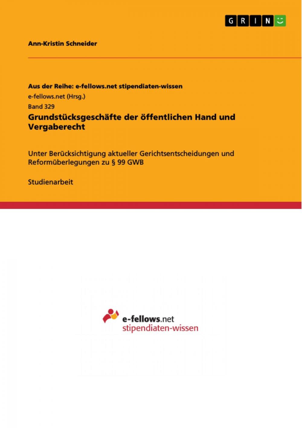 Big bigCover of Grundstücksgeschäfte der öffentlichen Hand und Vergaberecht