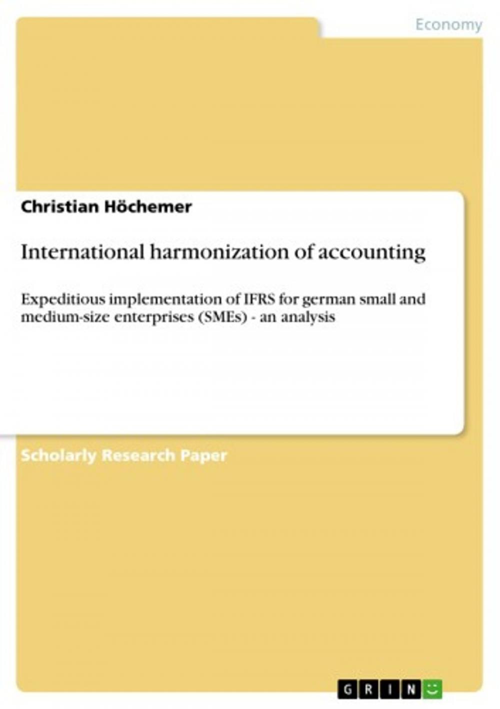 Big bigCover of International harmonization of accounting