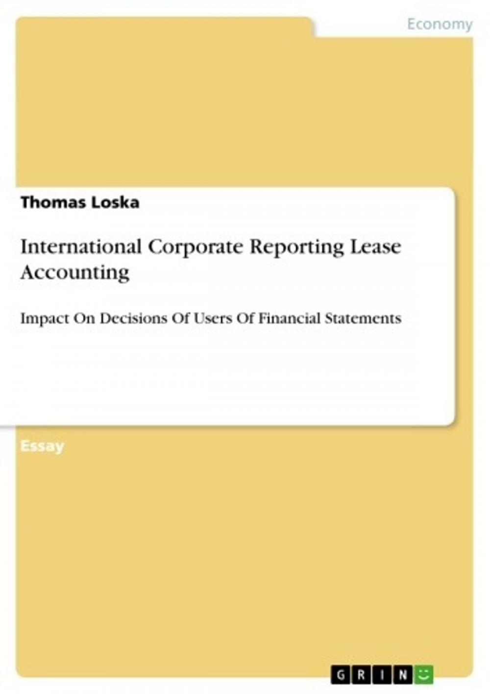 Big bigCover of International Corporate Reporting Lease Accounting