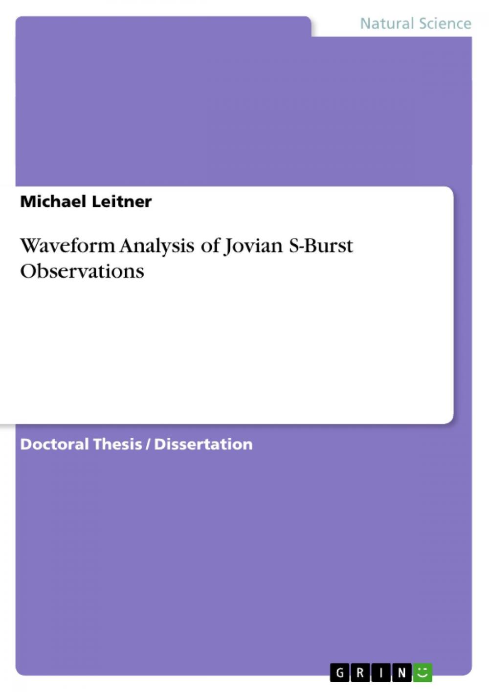 Big bigCover of Waveform Analysis of Jovian S-Burst Observations