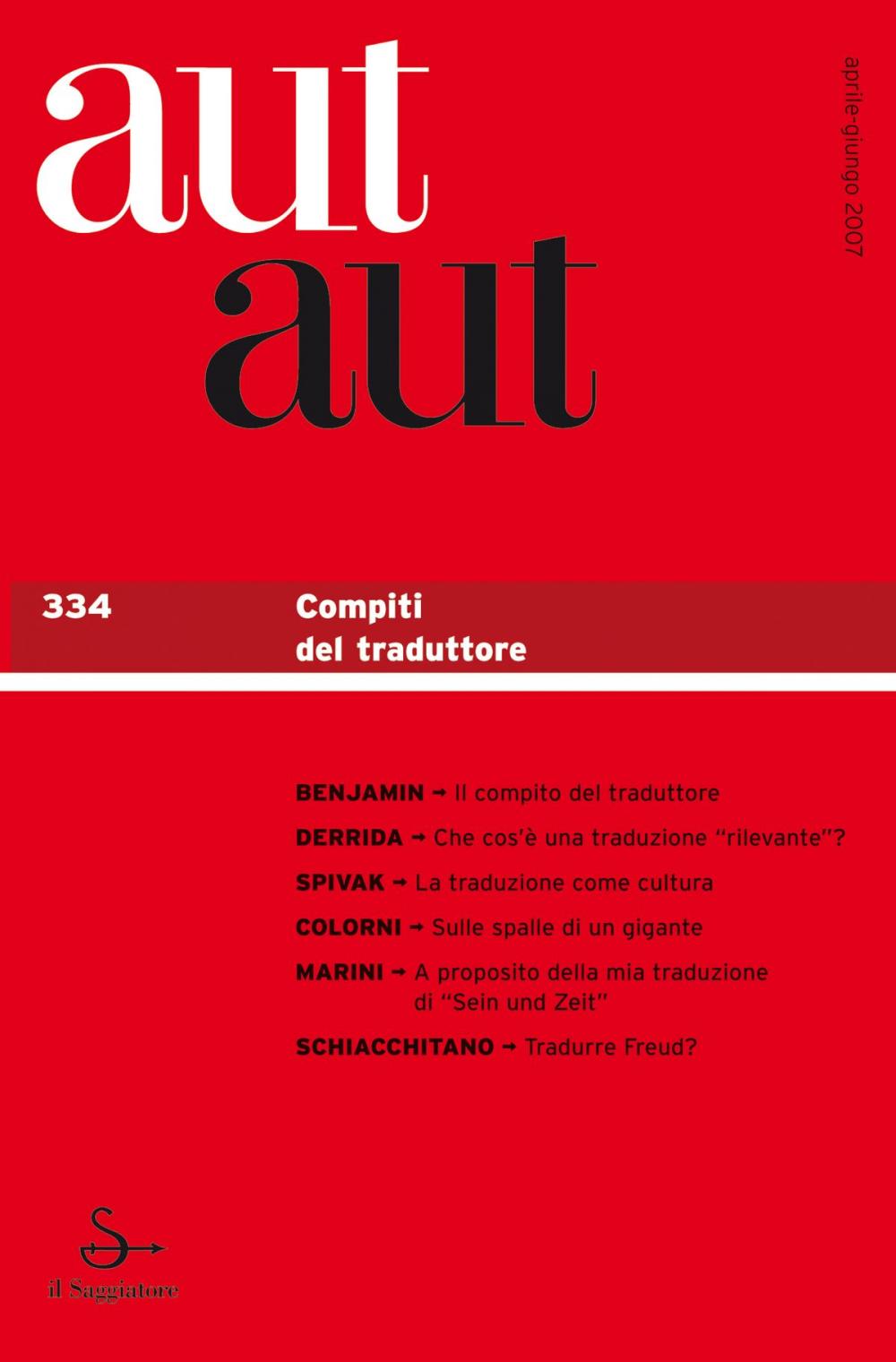 Big bigCover of Aut aut 334 - Compiti del traduttore