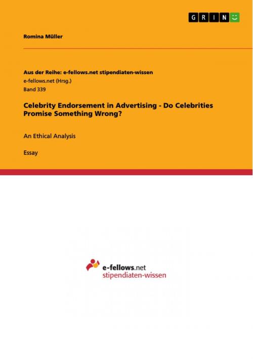 Cover of the book Celebrity Endorsement in Advertising - Do Celebrities Promise Something Wrong? by Romina Müller, GRIN Verlag