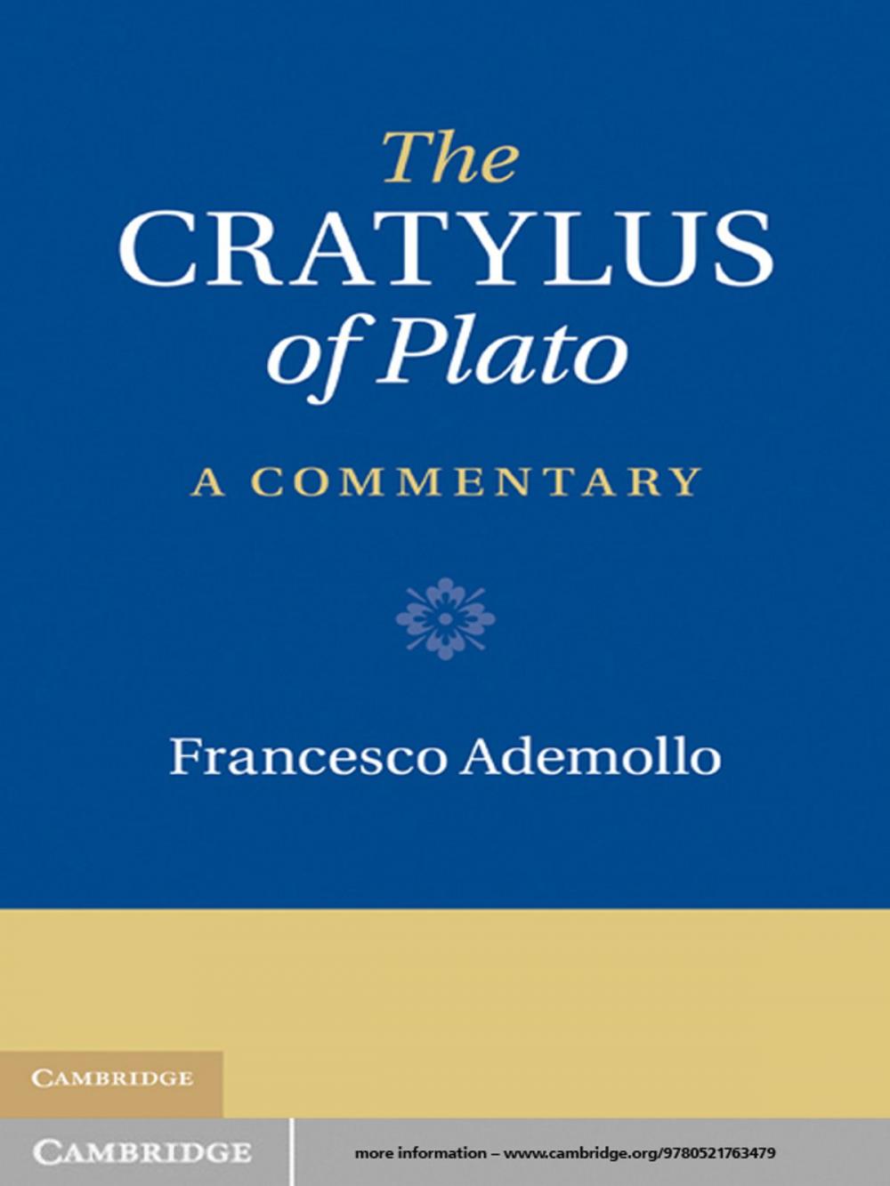 Big bigCover of The Cratylus of Plato