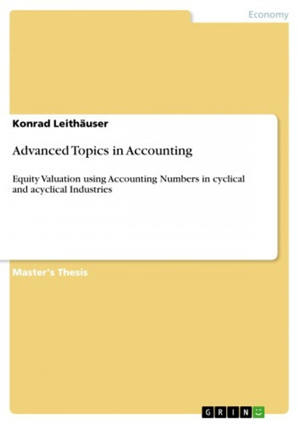 Big bigCover of Advanced Topics in Accounting