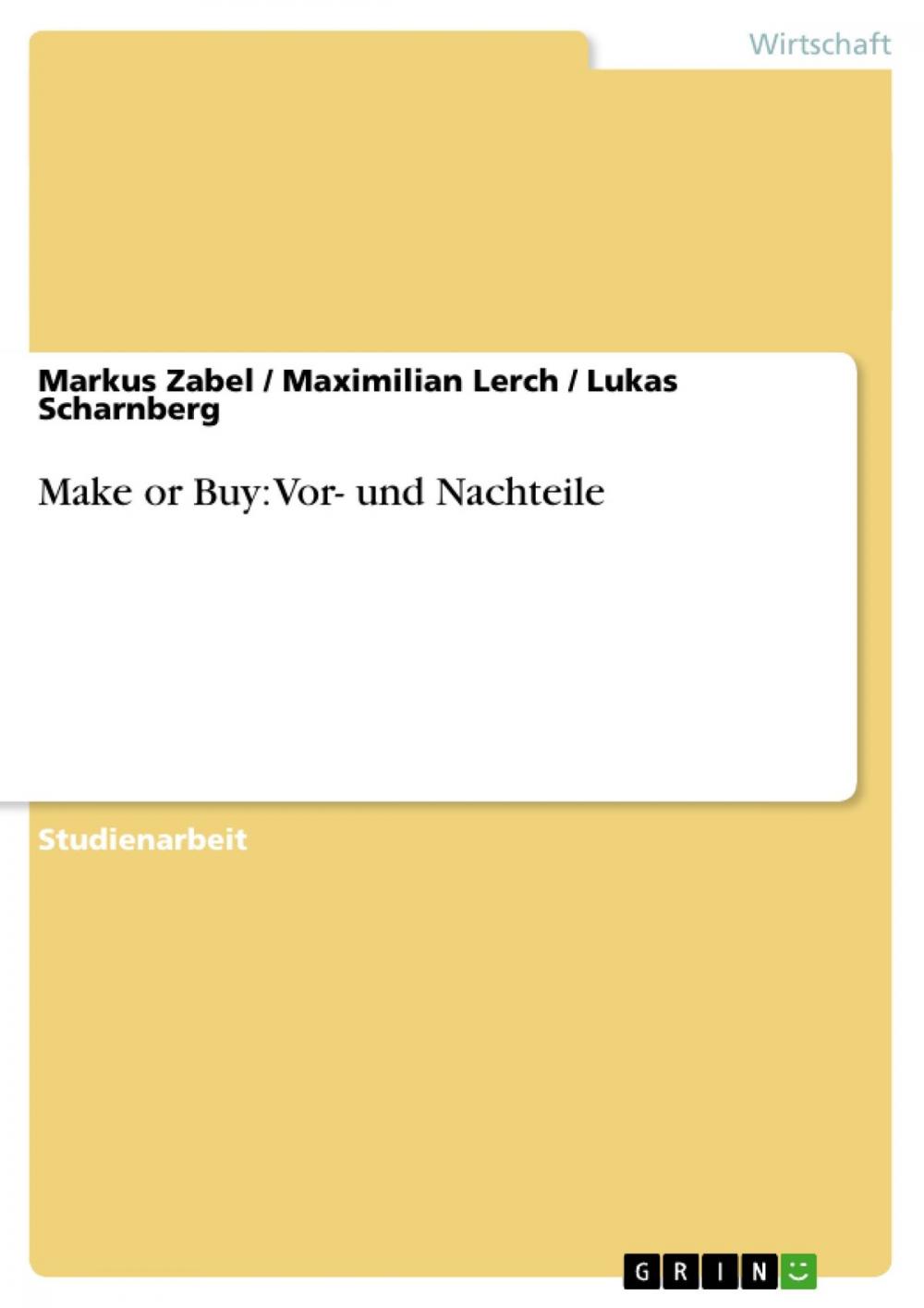 Big bigCover of Make or Buy: Vor- und Nachteile