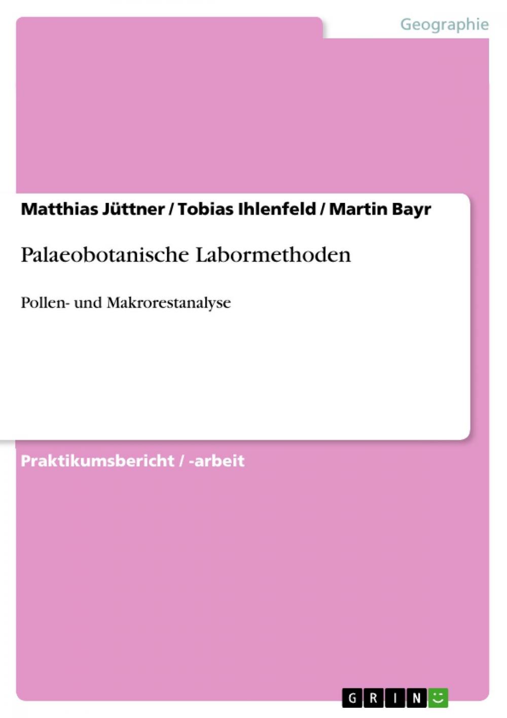 Big bigCover of Palaeobotanische Labormethoden