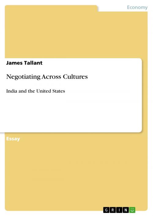 Cover of the book Negotiating Across Cultures by James Tallant, GRIN Publishing