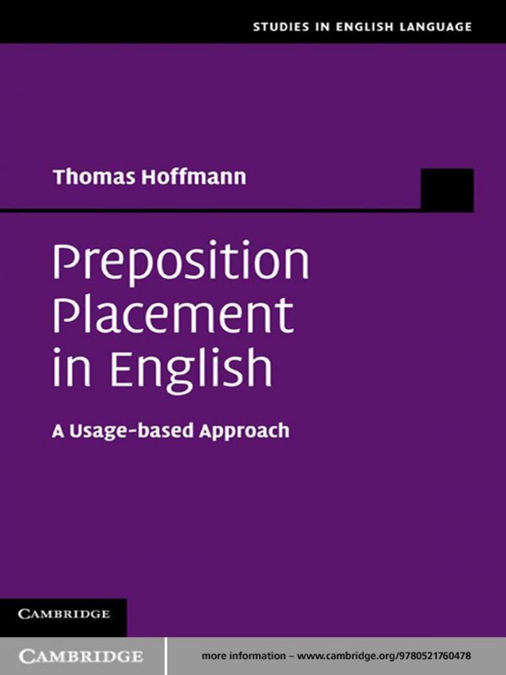 Big bigCover of Preposition Placement in English