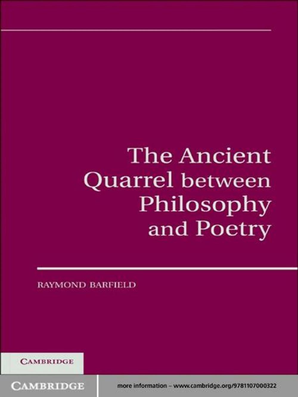 Big bigCover of The Ancient Quarrel Between Philosophy and Poetry