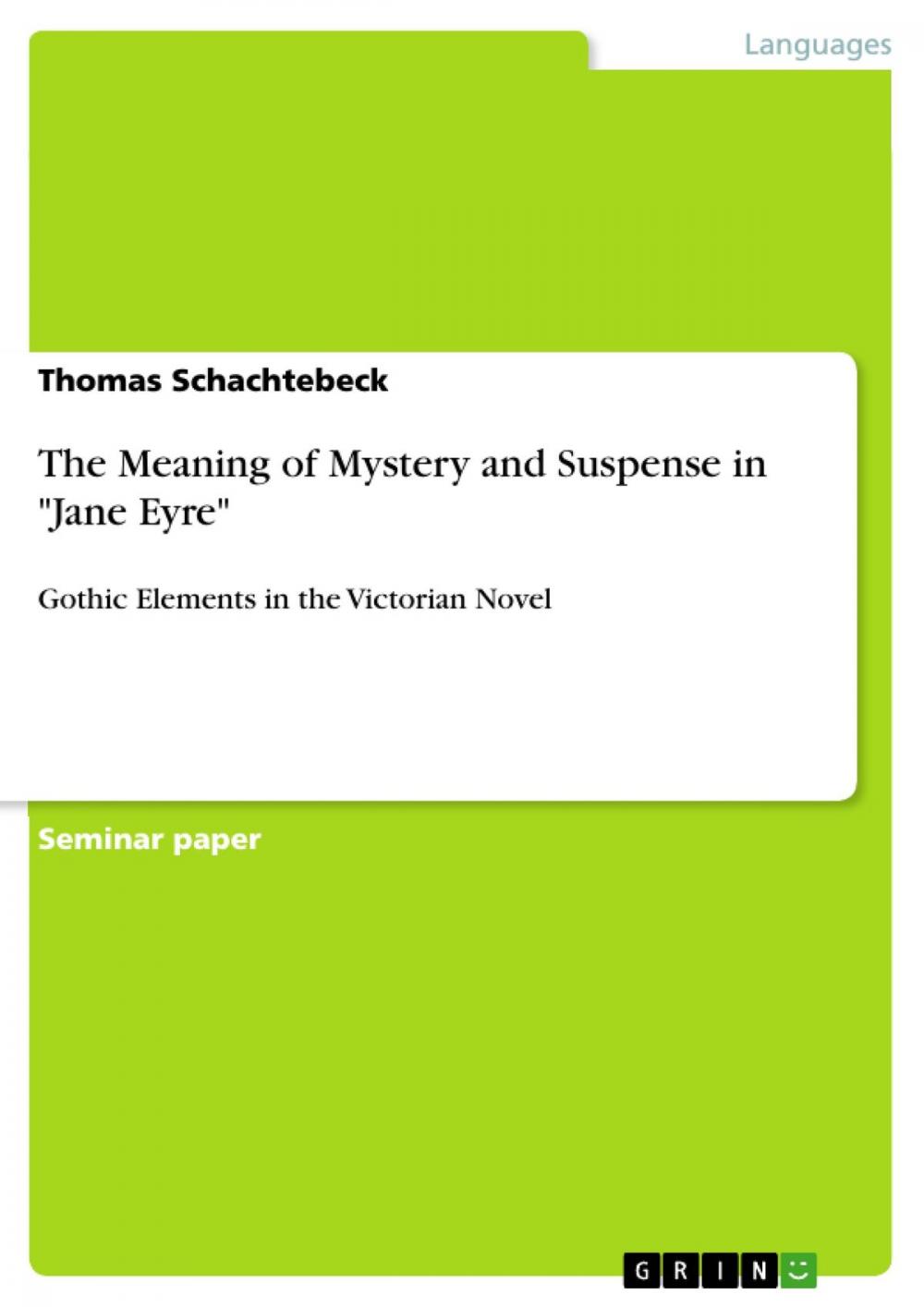 Big bigCover of The Meaning of Mystery and Suspense in 'Jane Eyre'