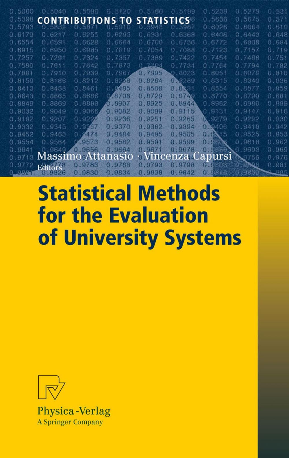 Big bigCover of Statistical Methods for the Evaluation of University Systems