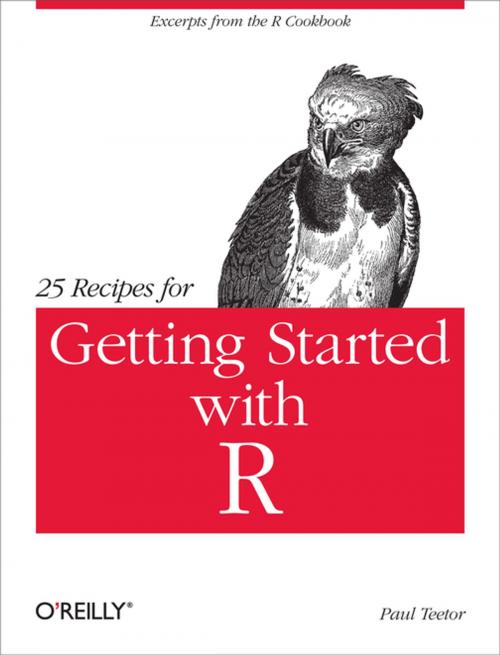 Cover of the book 25 Recipes for Getting Started with R by Paul Teetor, O'Reilly Media