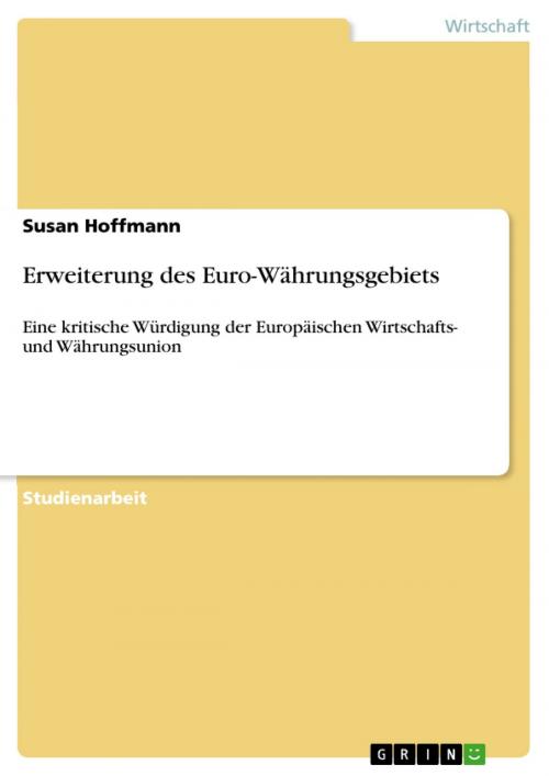 Cover of the book Erweiterung des Euro-Währungsgebiets by Susan Hoffmann, GRIN Verlag