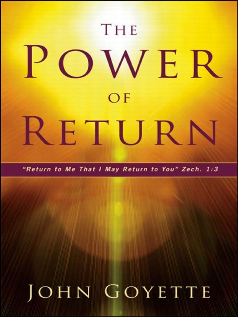 Big bigCover of The Power of Return: Return to Me That I May Return to You. Zech. 1:3