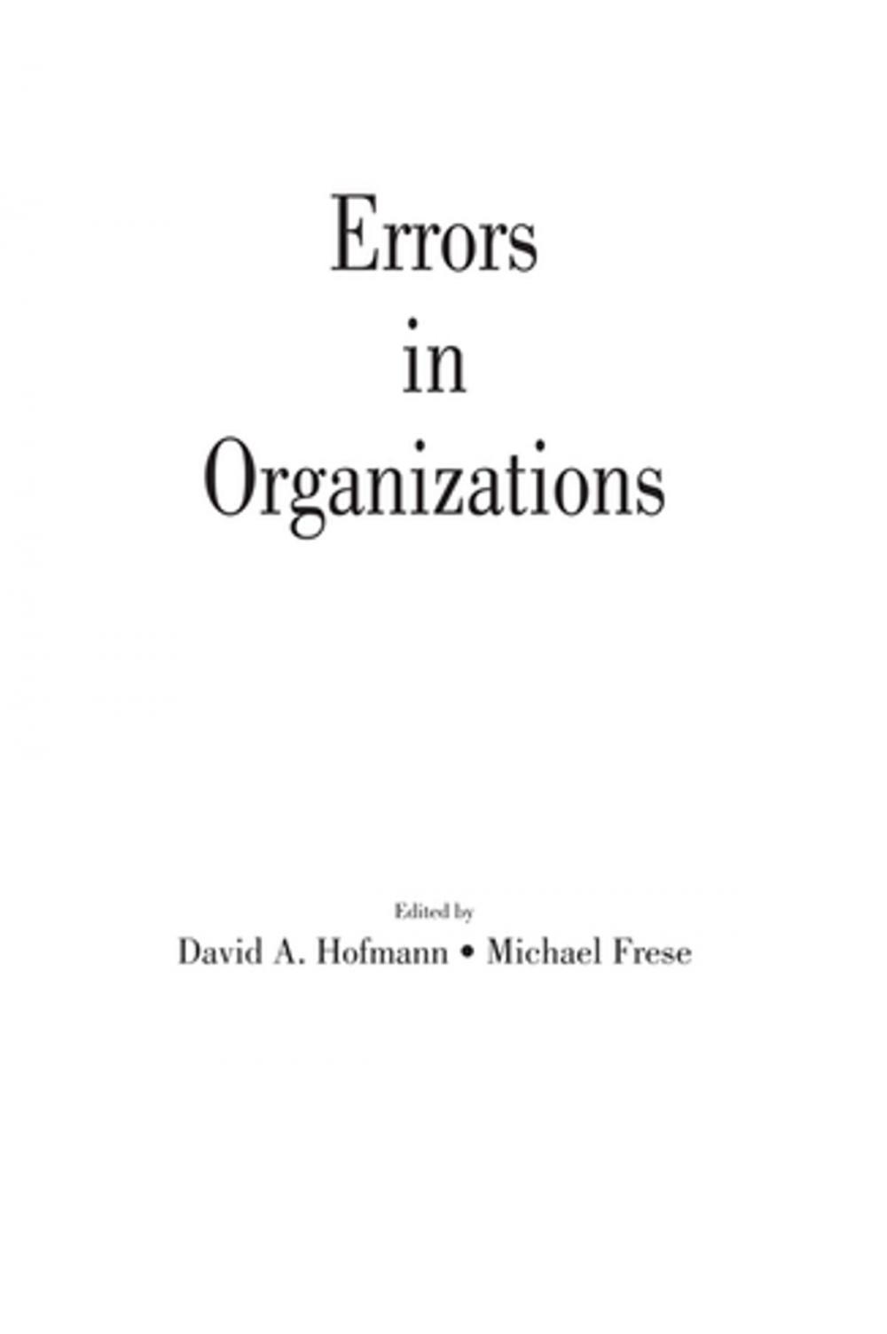 Big bigCover of Errors in Organizations