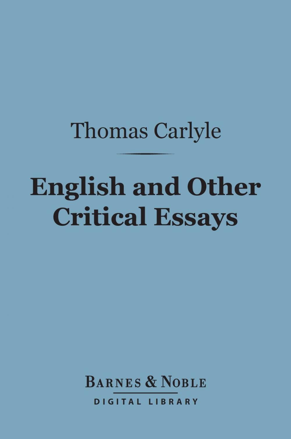 Big bigCover of English and Other Critical Essays (Barnes & Noble Digital Library)