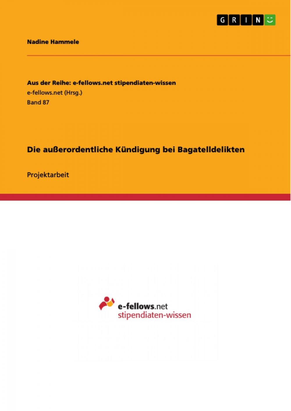 Big bigCover of Die außerordentliche Kündigung bei Bagatelldelikten