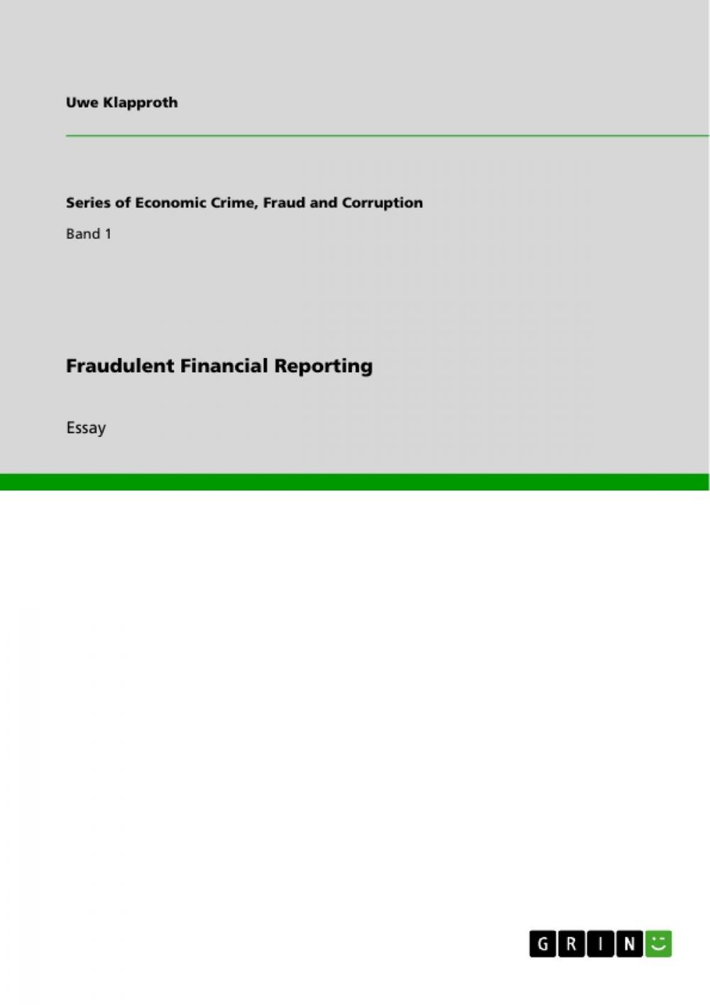 Big bigCover of Fraudulent Financial Reporting