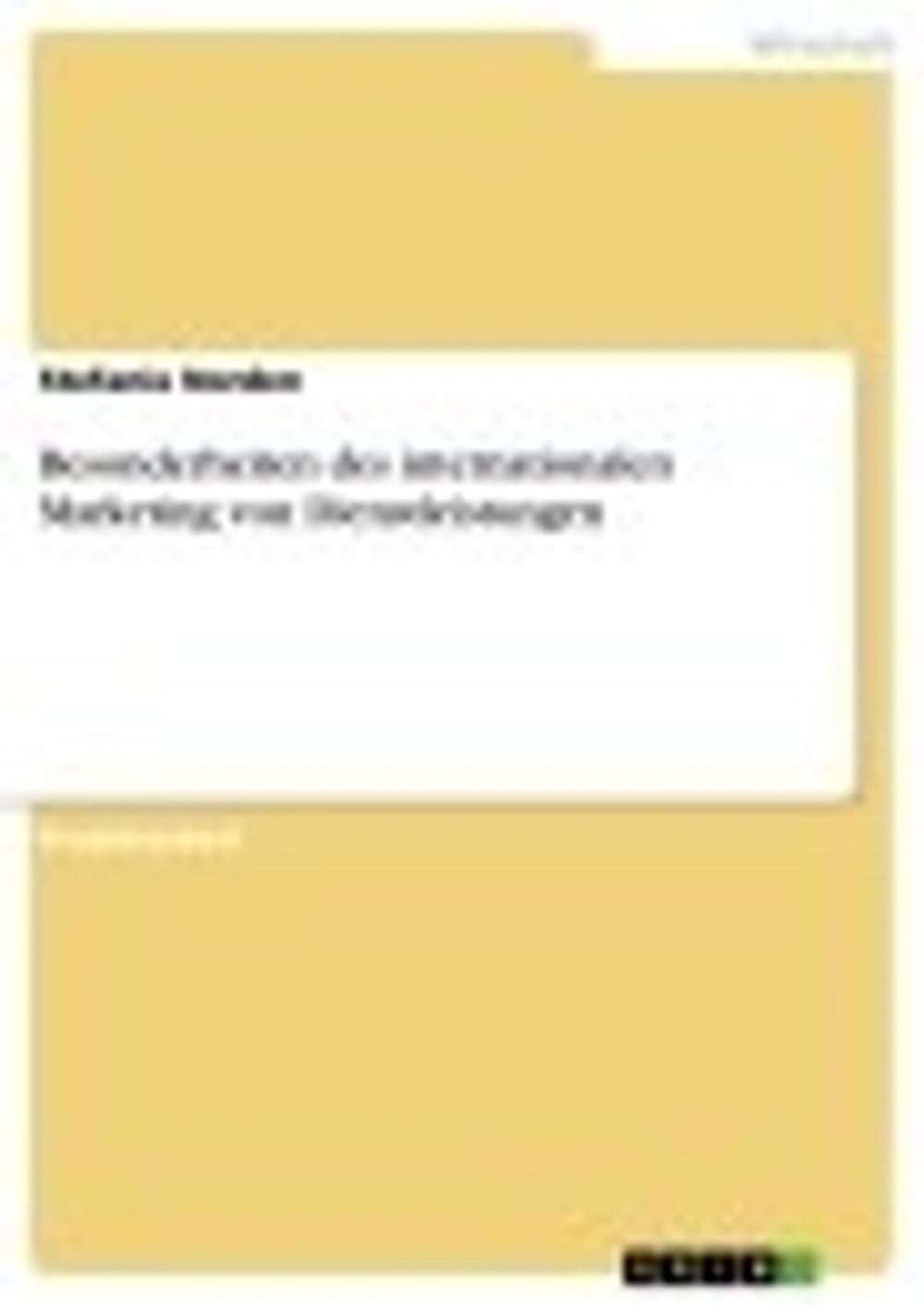 Big bigCover of Besonderheiten des internationalen Marketing von Dienstleistungen