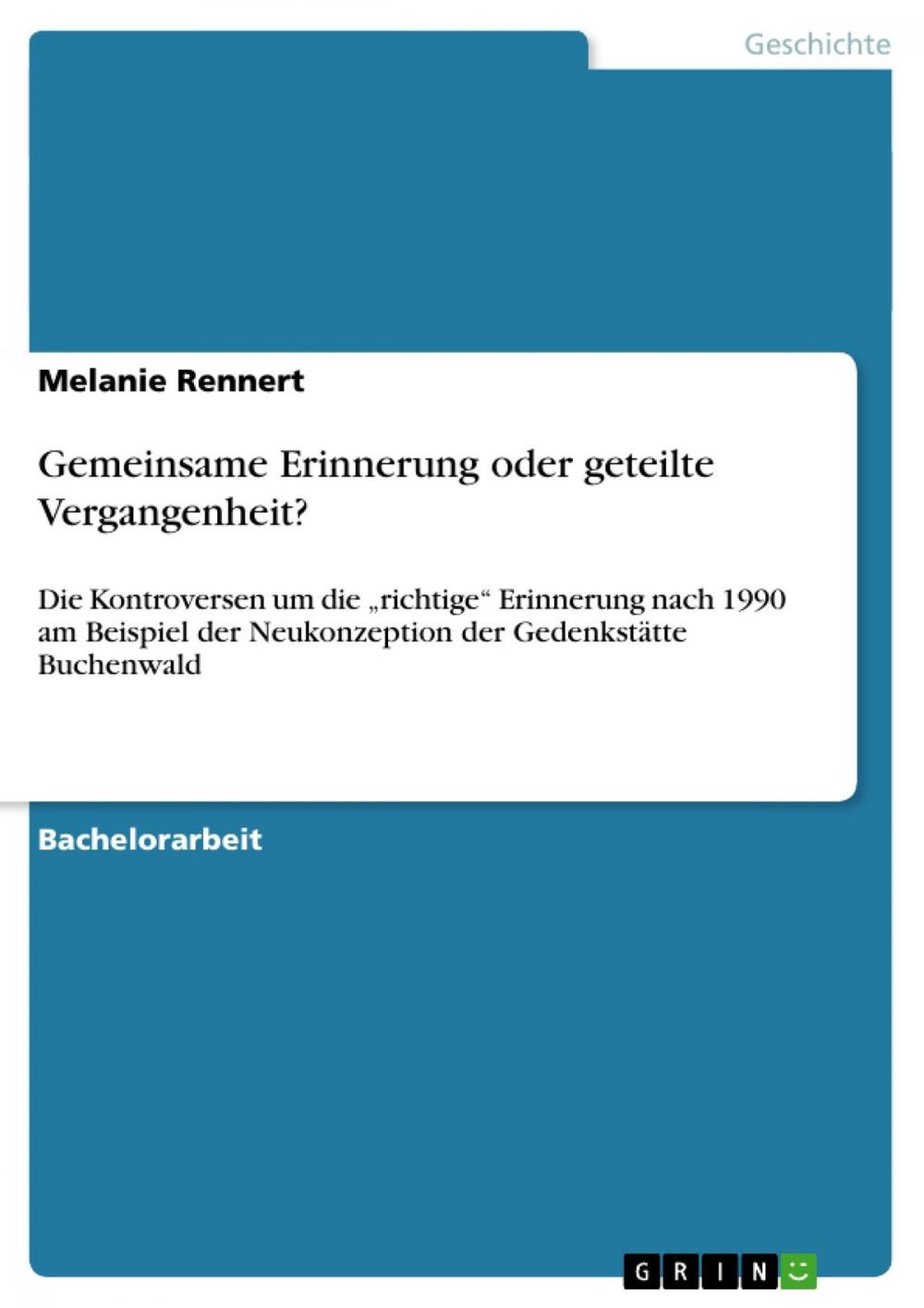 Big bigCover of Gemeinsame Erinnerung oder geteilte Vergangenheit?