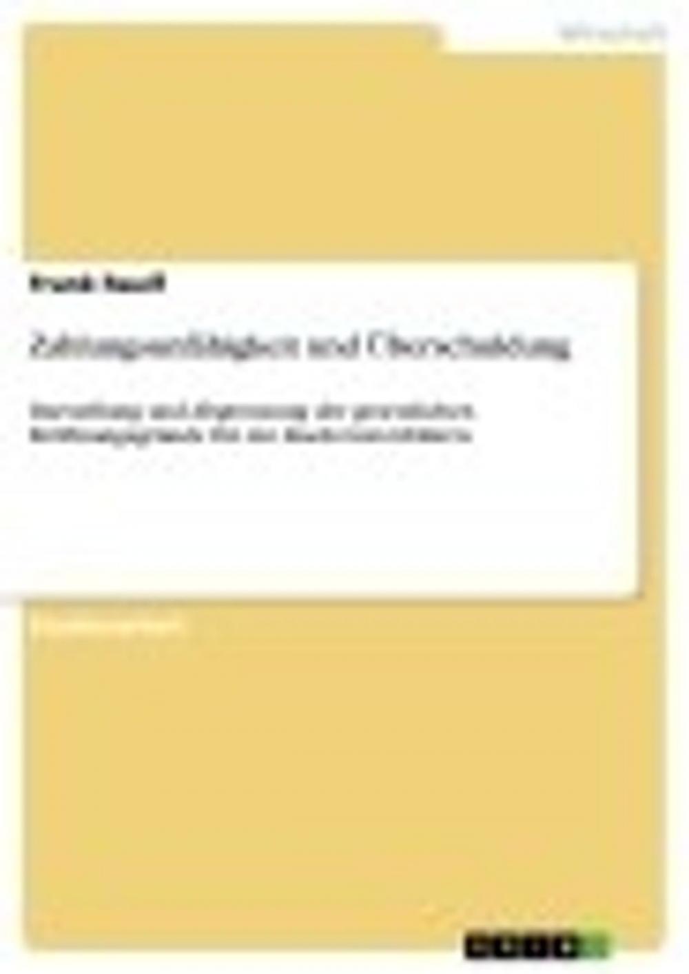 Big bigCover of Zahlungsunfähigkeit und Überschuldung