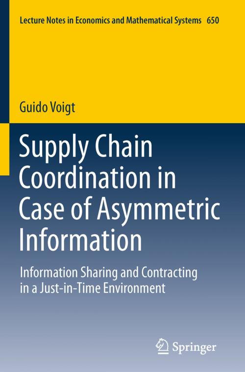 Cover of the book Supply Chain Coordination in Case of Asymmetric Information by Guido Vogt, Springer Berlin Heidelberg