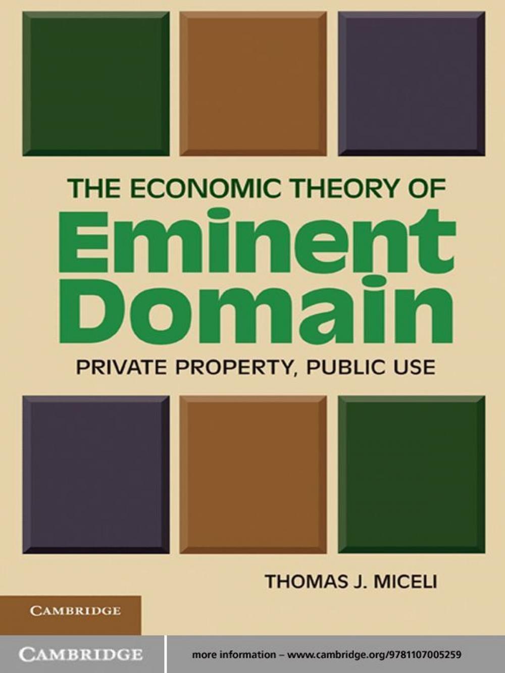 Big bigCover of The Economic Theory of Eminent Domain