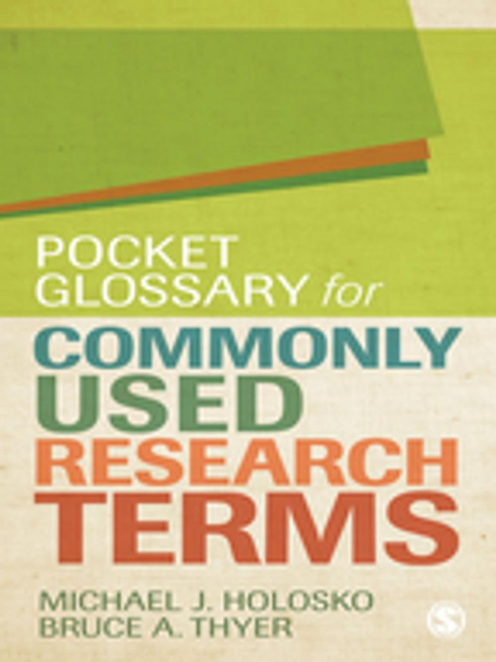 Big bigCover of Pocket Glossary for Commonly Used Research Terms