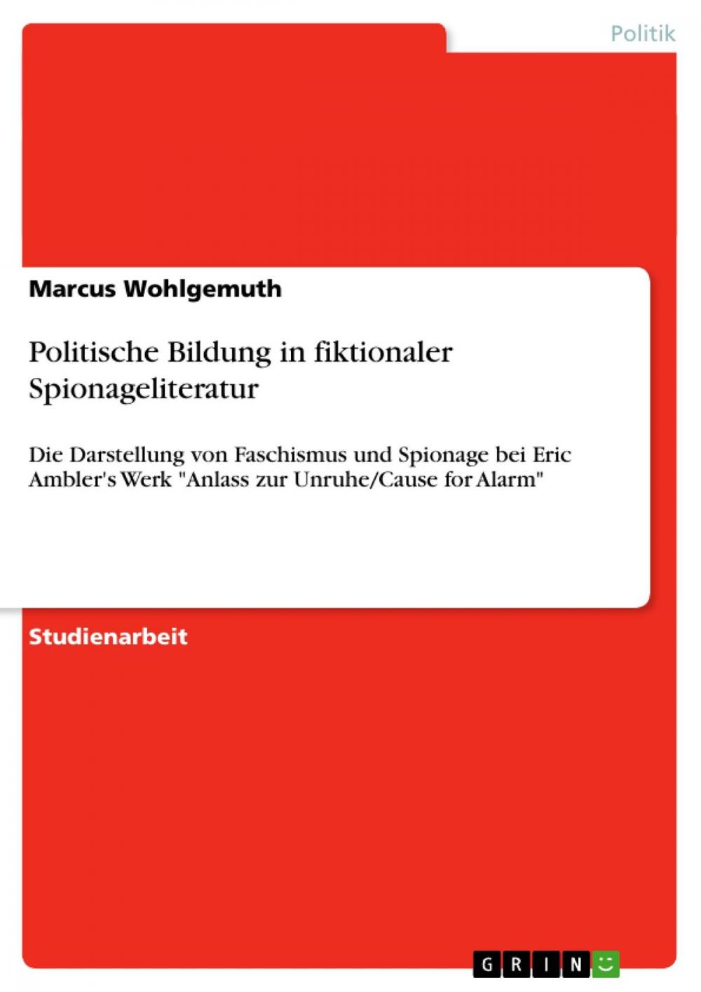 Big bigCover of Politische Bildung in fiktionaler Spionageliteratur