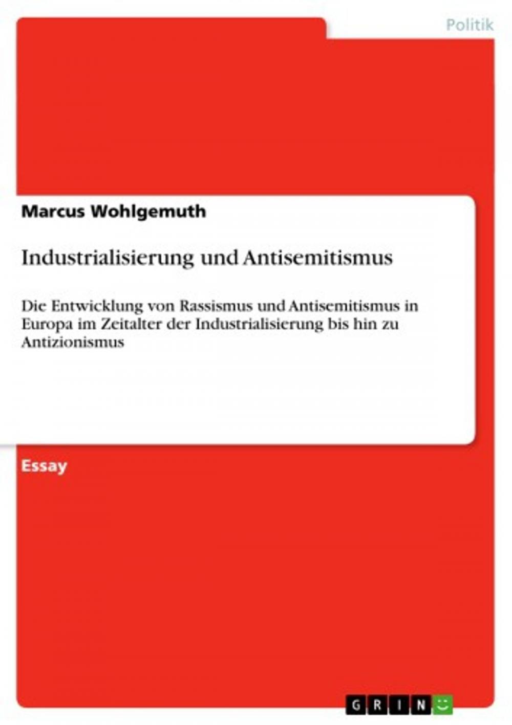 Big bigCover of Industrialisierung und Antisemitismus