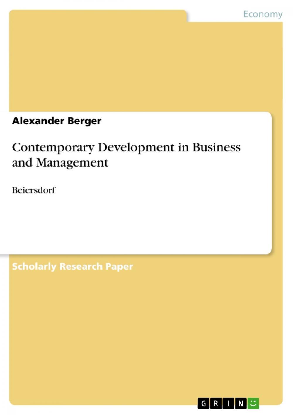 Big bigCover of Contemporary Development in Business and Management