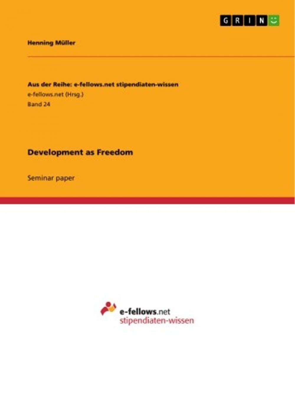 Big bigCover of Development as Freedom