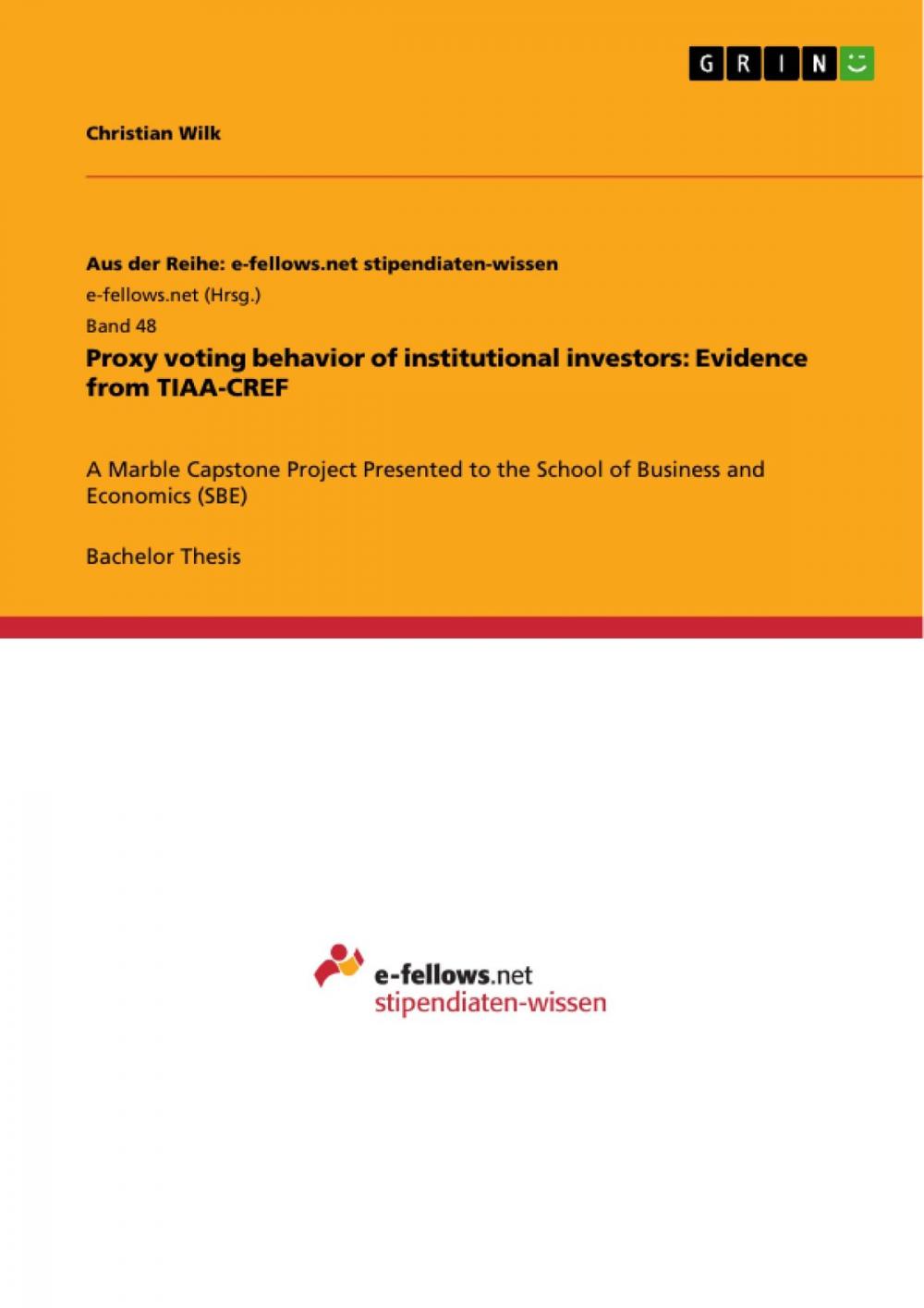 Big bigCover of Proxy voting behavior of institutional investors: Evidence from TIAA-CREF