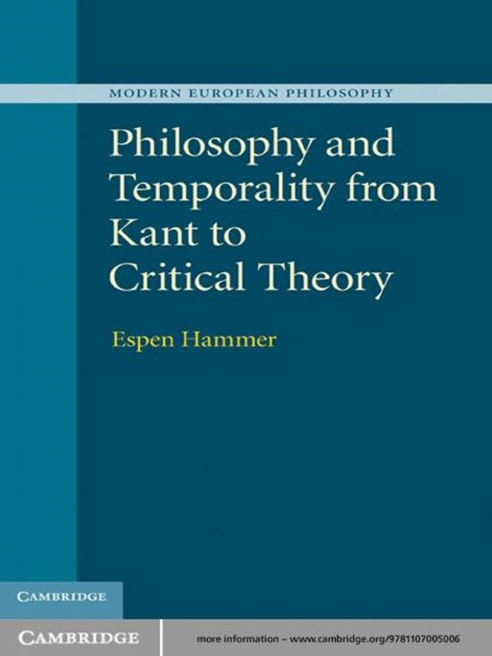 Big bigCover of Philosophy and Temporality from Kant to Critical Theory