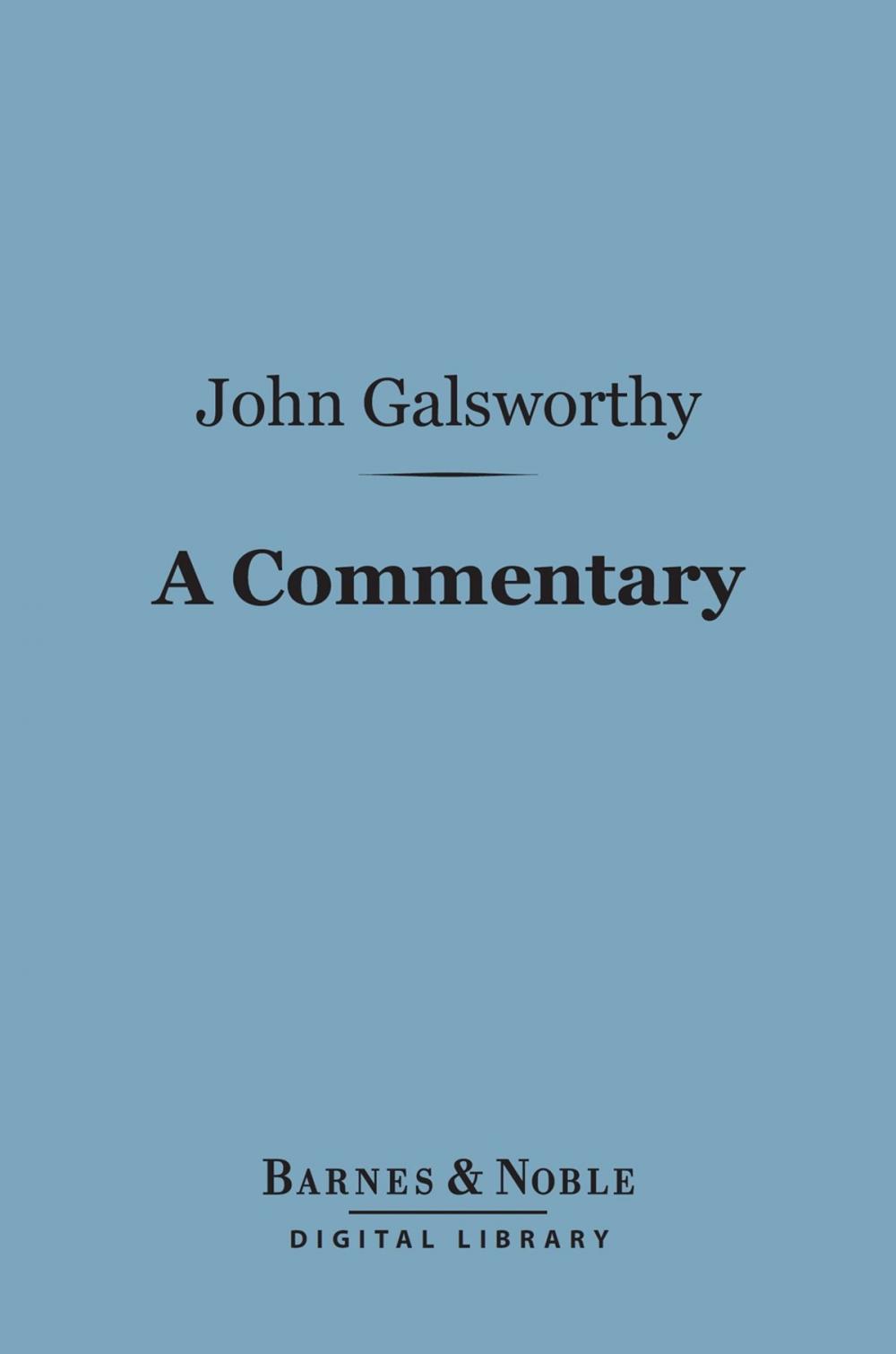 Big bigCover of A Commentary (Barnes & Noble Digital Library)