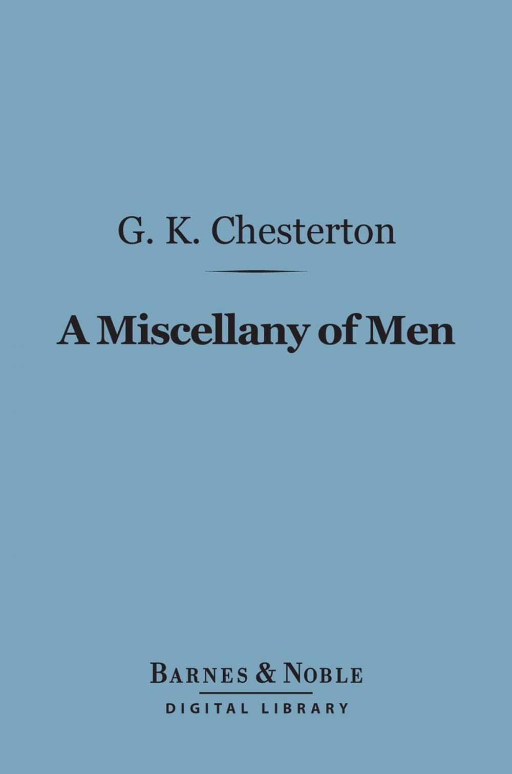 Big bigCover of A Miscellany of Men (Barnes & Noble Digital Library)