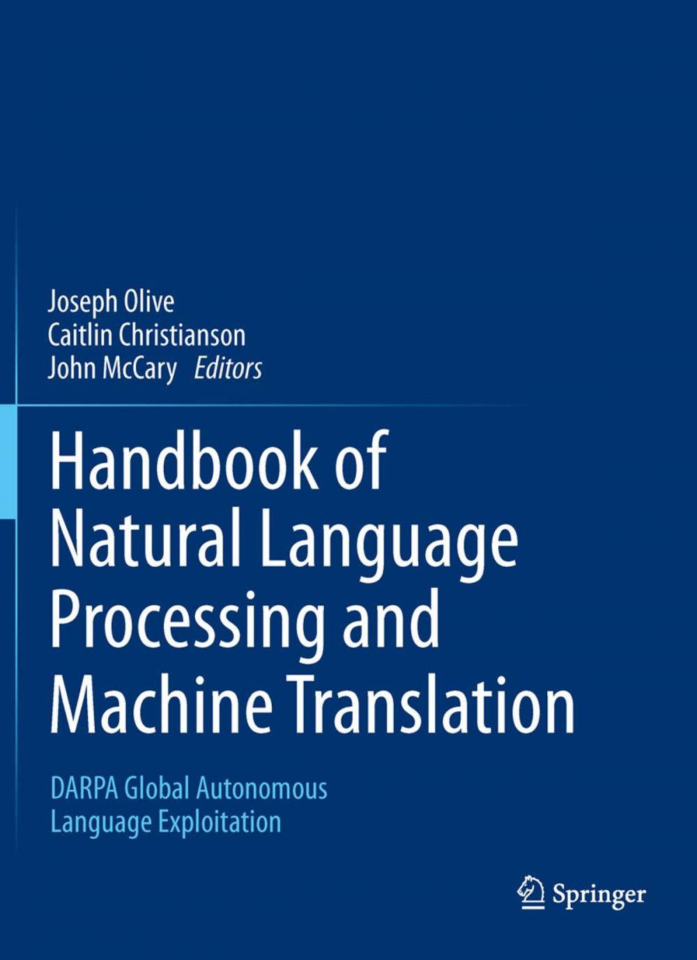 Big bigCover of Handbook of Natural Language Processing and Machine Translation