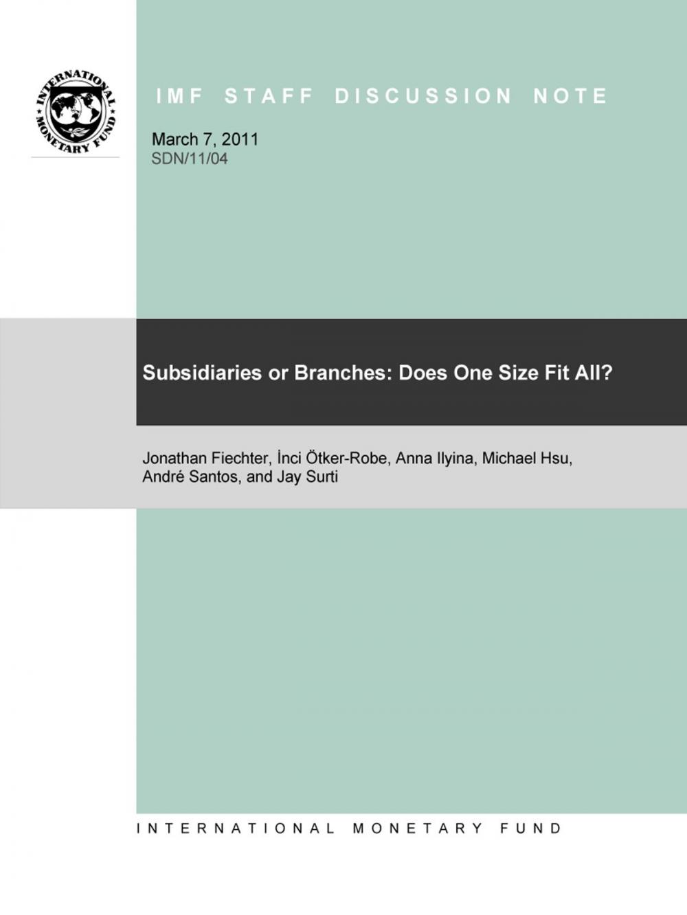 Big bigCover of Subsidiaries or Branches: Does One Size Fit All?