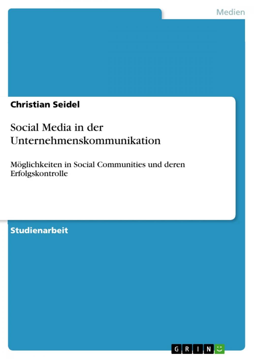 Big bigCover of Social Media in der Unternehmenskommunikation