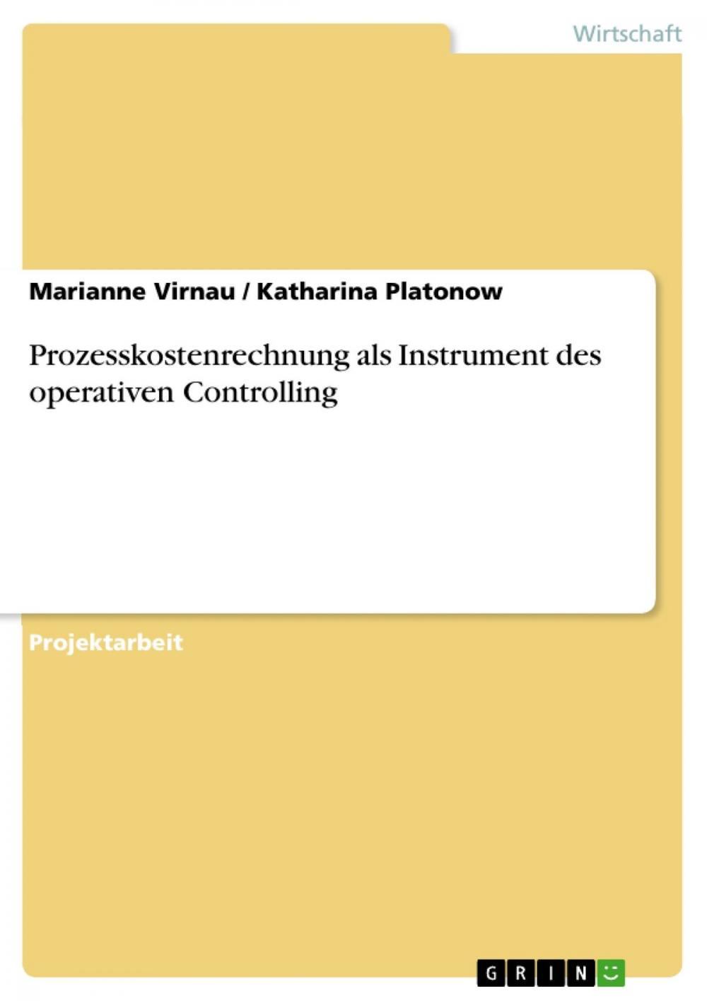 Big bigCover of Prozesskostenrechnung als Instrument des operativen Controlling