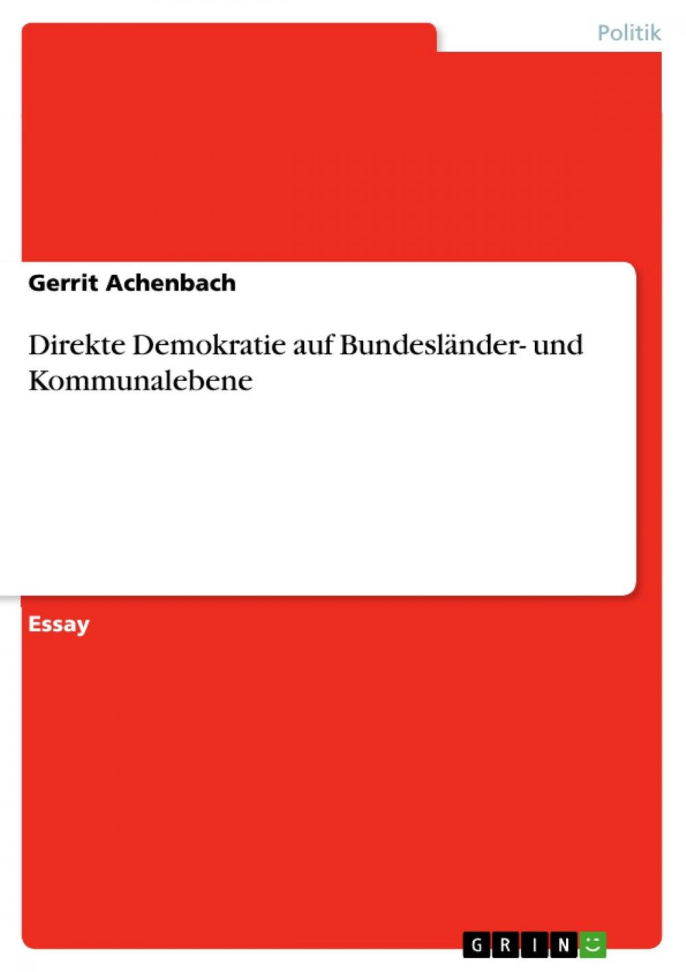 Big bigCover of Direkte Demokratie auf Bundesländer- und Kommunalebene