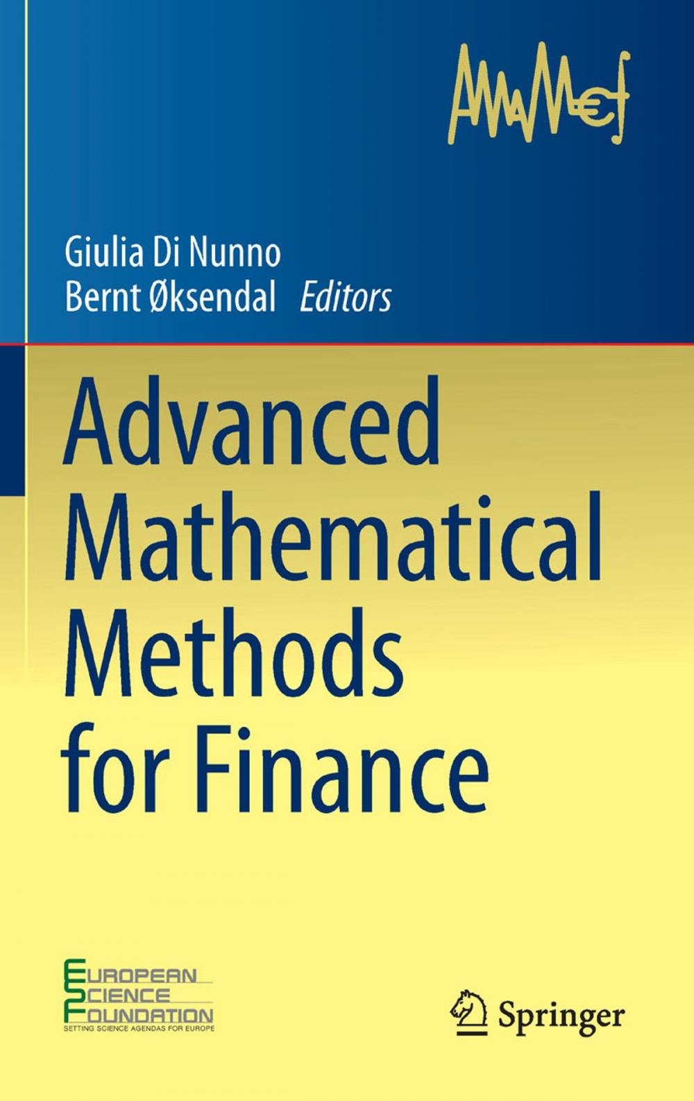 Big bigCover of Advanced Mathematical Methods for Finance